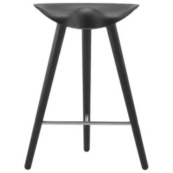Audo Copenhagen ML42 counter stool, 69 cm, black stained beech - stainless steel