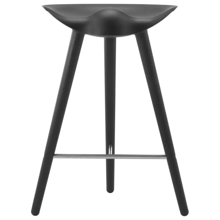 Audo Copenhagen ML42 counter stool, 69 cm, black stained beech - stainless steel