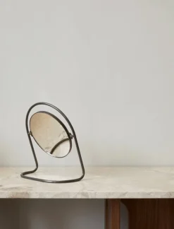 Audo Copenhagen Nimbus table mirror, bronzed brass