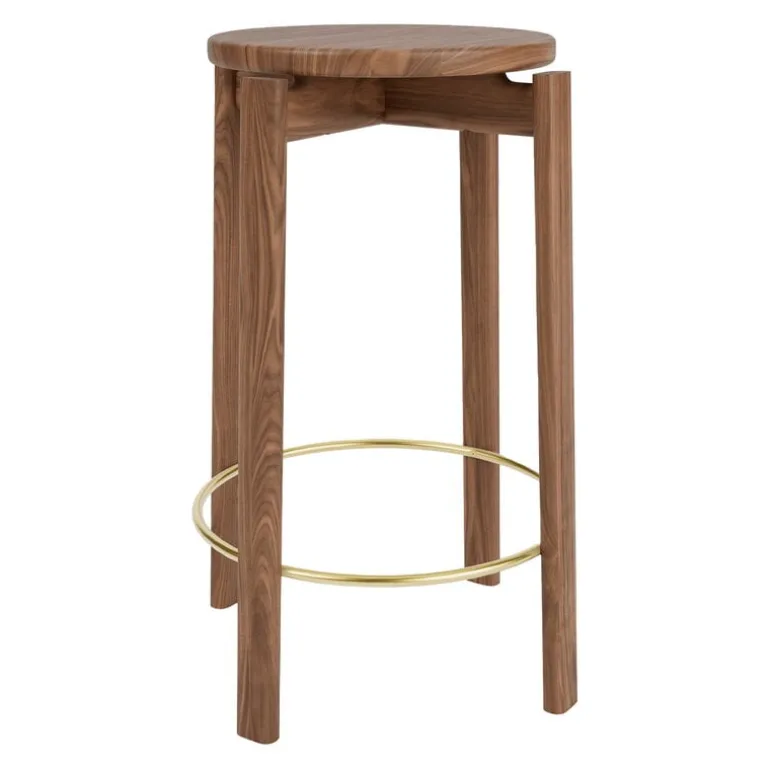 Audo Copenhagen Passage bar stool, 75 cm, walnut - brass