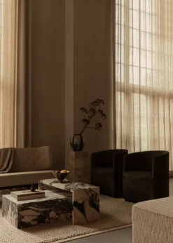 Audo Copenhagen Plinth Bridge table, Calacatta Viola marble