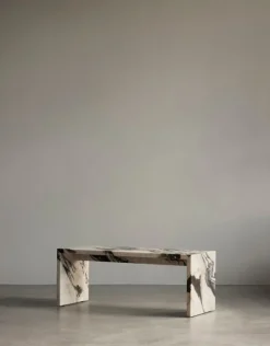 Audo Copenhagen Plinth Bridge table, Calacatta Viola marble