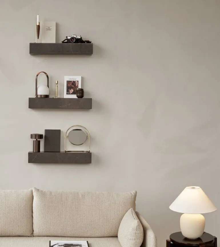 Audo Copenhagen Plinth shelf, grey Kendzo marble