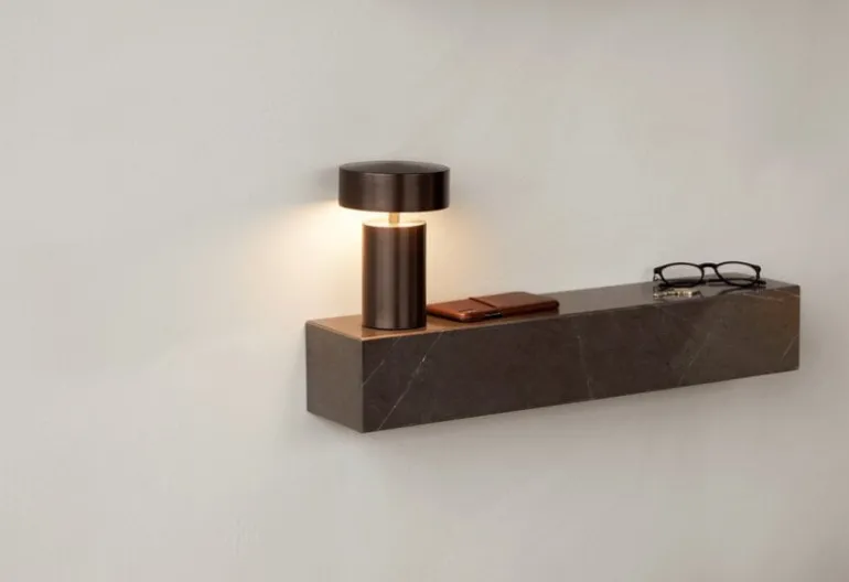 Audo Copenhagen Plinth shelf, grey Kendzo marble