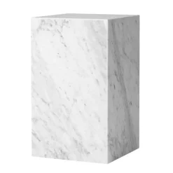 Audo Copenhagen Plinth table, high, white Carrara marble