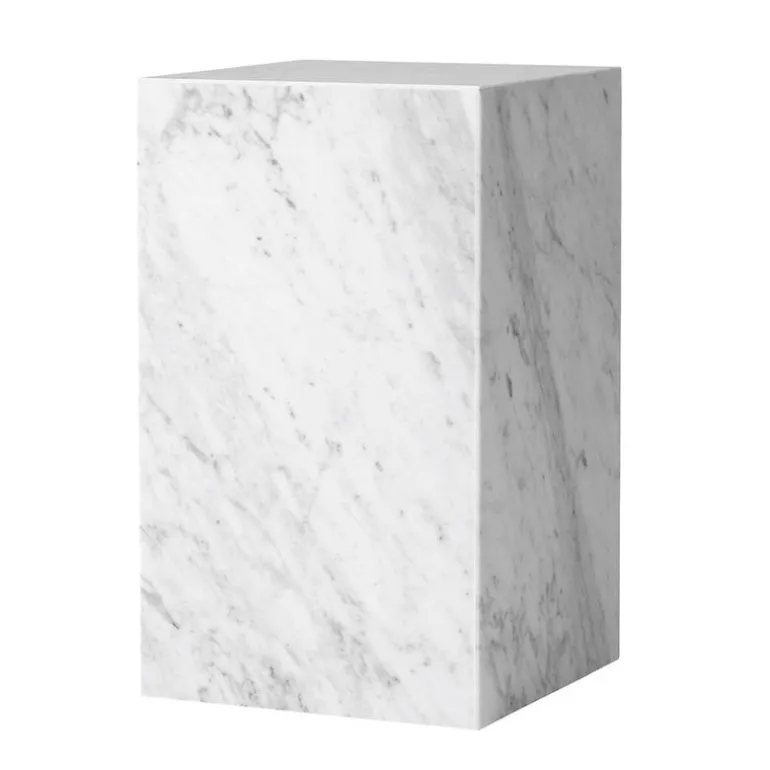 Audo Copenhagen Plinth table, high, white Carrara marble