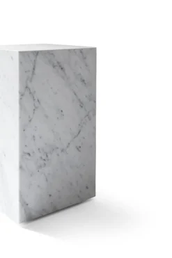 Audo Copenhagen Plinth table, high, white Carrara marble