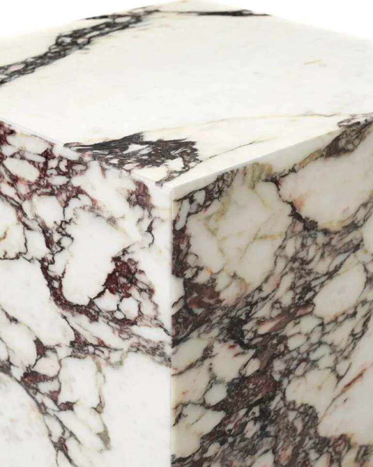 Audo Copenhagen Plinth table, high, Calacatta Viola marble