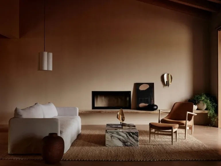 Audo Copenhagen Plinth table, low, Calacatta Viola