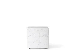 Audo Copenhagen Plinth table, cube, white Carrara Marble