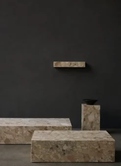 Audo Copenhagen Plinth table, high, Kunis Breccia marble