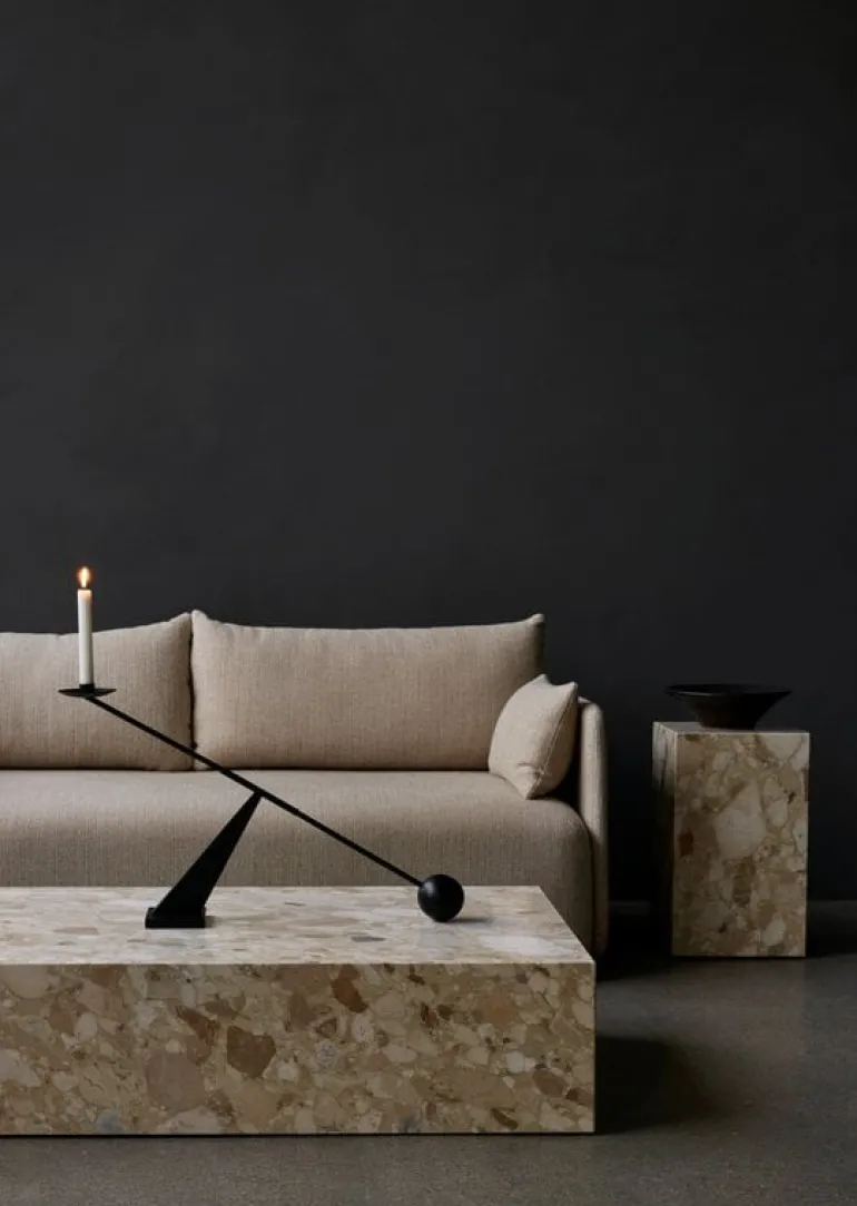 Audo Copenhagen Plinth table, high, Kunis Breccia marble
