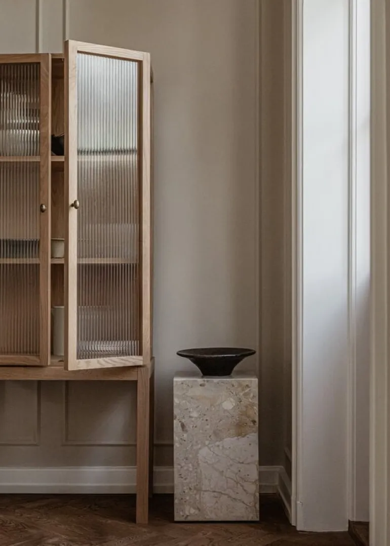 Audo Copenhagen Plinth table, high, Kunis Breccia marble