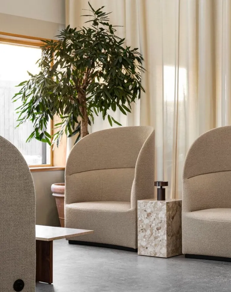 Audo Copenhagen Plinth table, high, Kunis Breccia marble