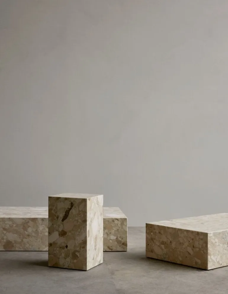 Audo Copenhagen Plinth table, high, Kunis Breccia marble