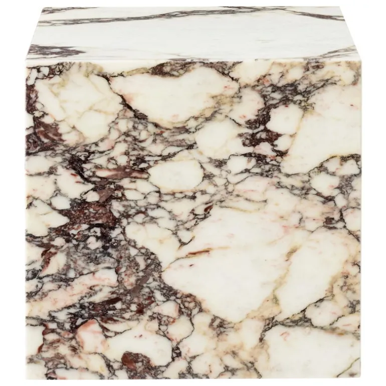 Audo Copenhagen Plinth table, cube, Calacatta Viola marble