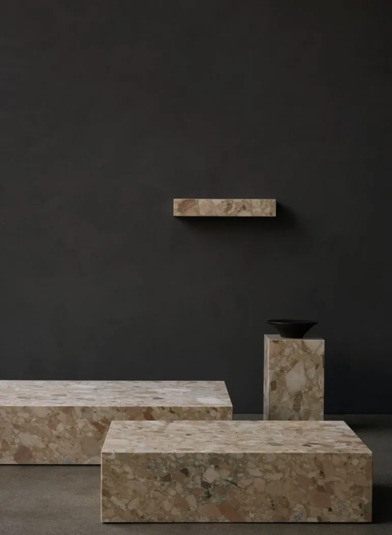 Audo Copenhagen Plinth table, cube, Kunis Breccia marble
