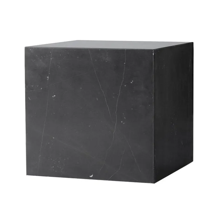 Audo Copenhagen Plinth table, cube, black Marquina marble