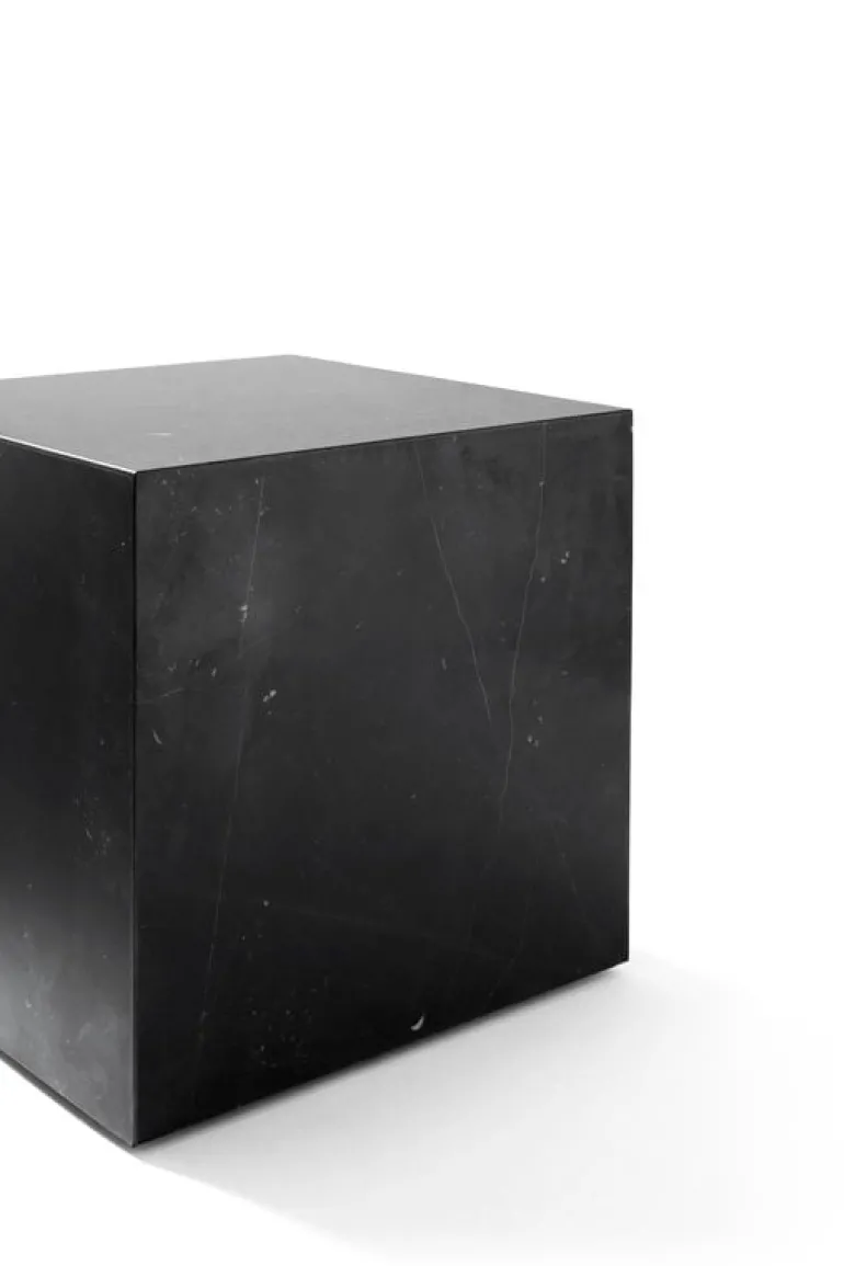 Audo Copenhagen Plinth table, cube, black Marquina marble