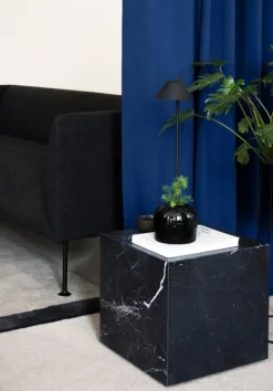 Audo Copenhagen Plinth table, cube, black Marquina marble