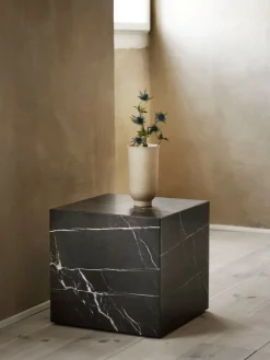Audo Copenhagen Plinth table, cube, black Marquina marble
