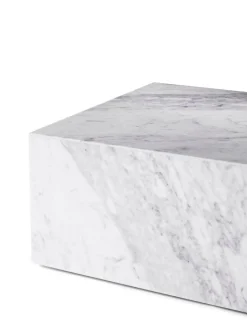 Audo Copenhagen Plinth table, low, white Carrara marble