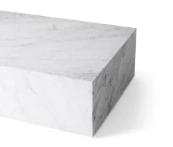 Audo Copenhagen Plinth table, low, white Carrara marble