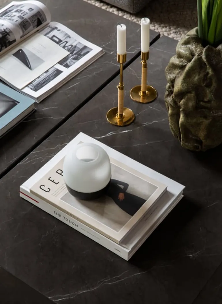 Audo Copenhagen Plinth table, low, black Marquina marble