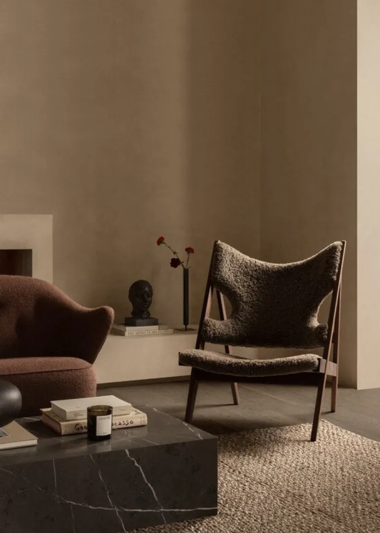 Audo Copenhagen Plinth table, low, black Marquina marble