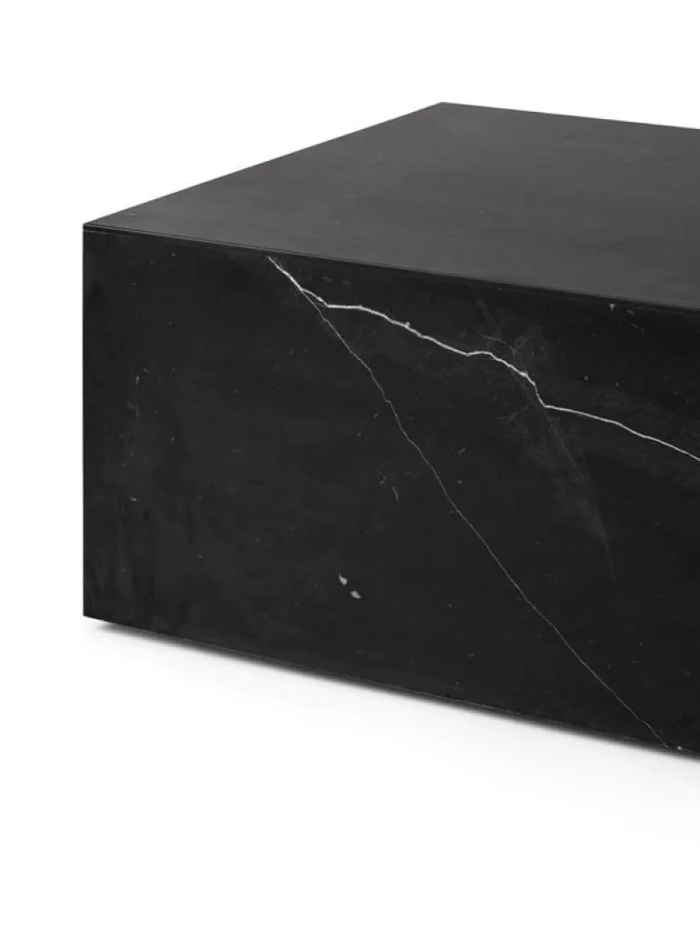 Audo Copenhagen Plinth table, low, black Marquina marble