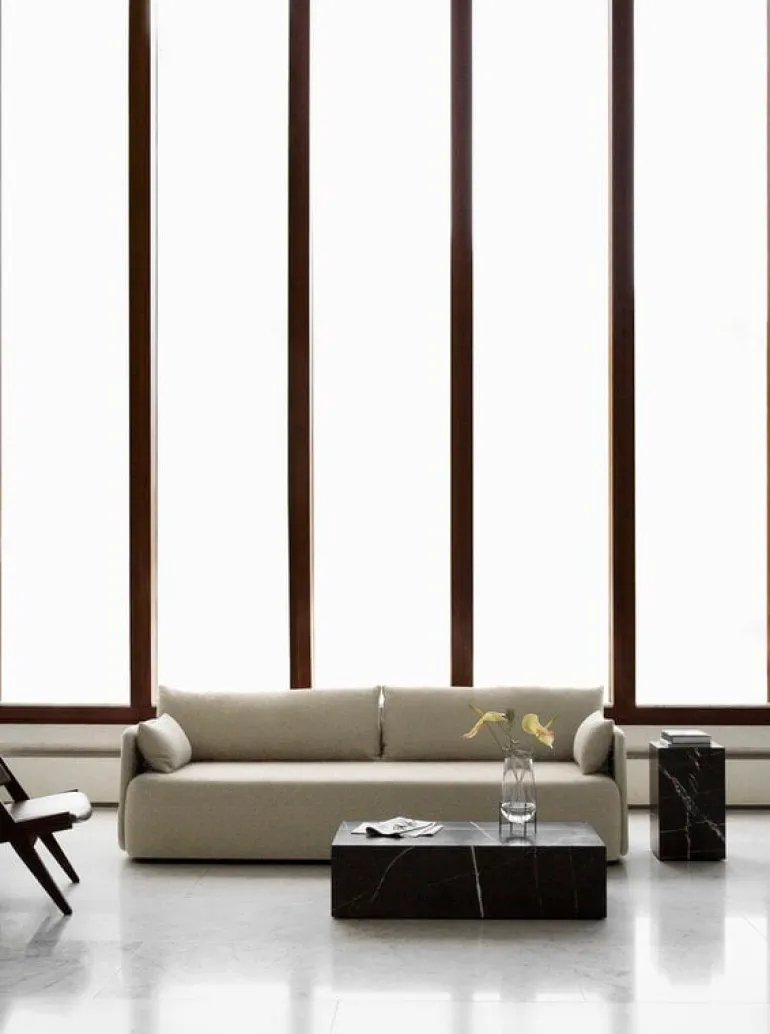 Audo Copenhagen Plinth table, high, black Marquina marble