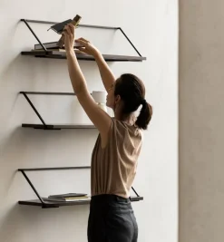 Audo Copenhagen Rail shelf, dark stained oak - black