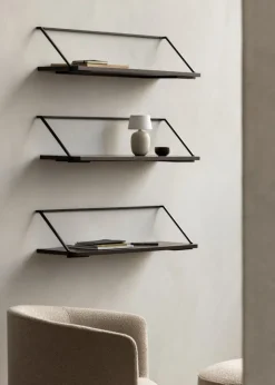 Audo Copenhagen Rail shelf, dark stained oak - black