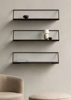 Audo Copenhagen Rail shelf, dark stained oak - black