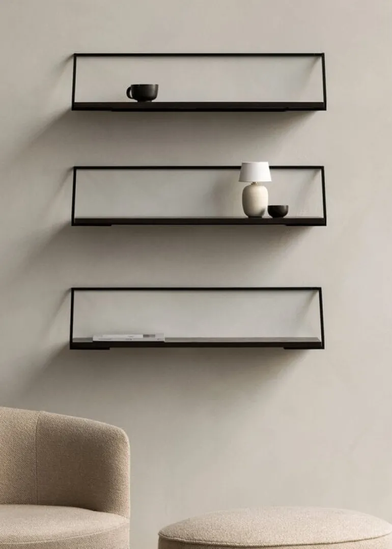 Audo Copenhagen Rail shelf, dark stained oak - black