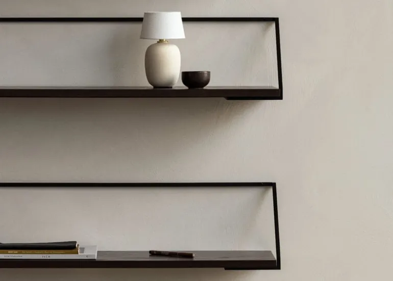 Audo Copenhagen Rail shelf, dark stained oak - black