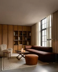 Audo Copenhagen The Tired Man armchair, Moonlight sheepskin