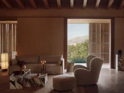 Audo Copenhagen The Tired Man armchair, Moonlight sheepskin