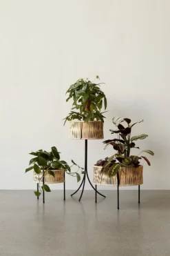 Audo Copenhagen Umanoff planter, 32,5 cm, black - rattan