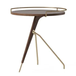 Audo Copenhagen Umanoff side table, 45 cm, walnut - brushed brass
