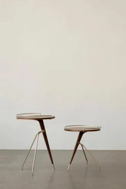Audo Copenhagen Umanoff side table, 45 cm, walnut - brushed brass
