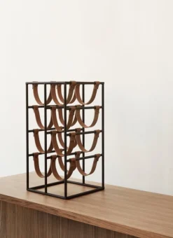 Audo Copenhagen Umanoff wine rack, black - cognac