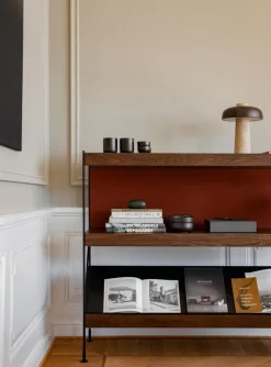 Audo Copenhagen Zet Storage System, H114, black steel - dark stained oak