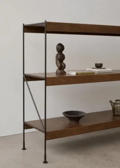 Audo Copenhagen Zet Storage System, H114, black steel - dark stained oak