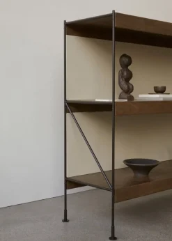 Audo Copenhagen Zet Storage System, H114, black steel - dark stained oak