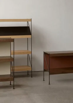 Audo Copenhagen Zet Storage System, H70, black steel - dark stained oak