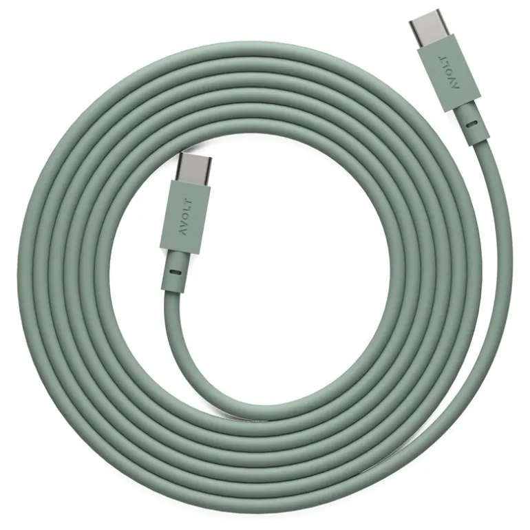 Avolt Cable 1 USB-C to USB-C charging cable, 2 m, oak green