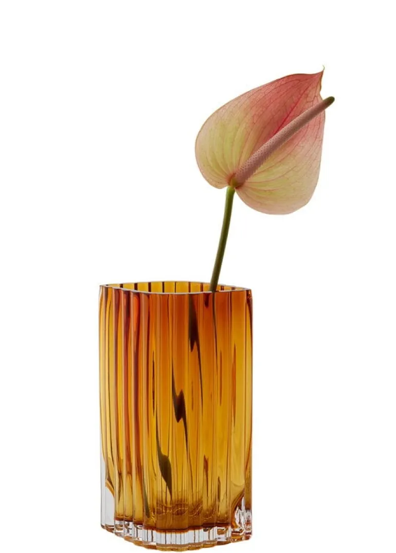 AYTM Folium vase, S, amber