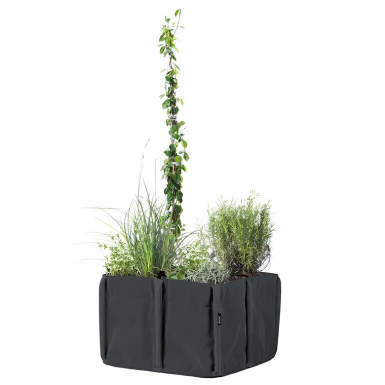 Bacsac Bacsquare 4 fabric planter, 140 L, black grey