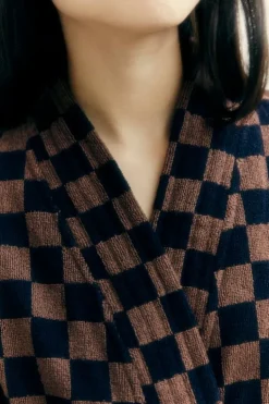 Baina Bath robe Sulis, tabac - noir